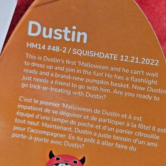 Squishmallow KellyToy Hug Mees Dustin Dalmation Dog Devil Horns 16" Plush 48-2 - Picture 5 of 8